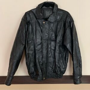 Italian Stone Design Patchwork Leather Jacket Medium